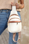 White Casual Multi Zipped Street Sling Bag - Cocoa Yacht Club