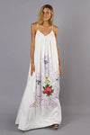 Loose Elegant Flower Embroidered Sling Dress