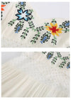 Summer Embroidered Strapless Dress