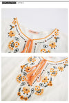 Sunny Yellow Bohemian Embroidered Crochet Dress