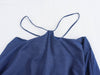 Electric Blue Sleeveless Halter Denim Dress