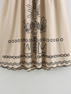 Linen Embroidered Strap Dress