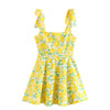Lovely Lemon Bow Strap Dress