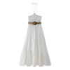 White Beaded Halter Sleeveless Dress