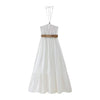 White Beaded Halter Sleeveless Dress