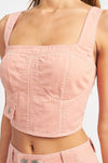 CROPPED CONTRAST CORSET TOP - Cocoa Yacht Club