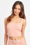 CROPPED CONTRAST CORSET TOP - Cocoa Yacht Club