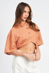 WIDE SLEEVE CROPPED SHIRT - Cocoa Yacht Club