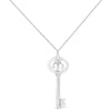 Haus of Brilliance .925 Sterling Silver Diamond Accent Libra Zodiac Key 18" Pendant Necklace