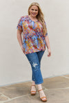 Be Stage Full Size Printed Dolman Flowy Top - Cocoa Yacht Club