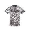 Kenzo Grey Cotton T-Shirt With Metal Animalier Print