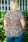 Leopard Basic Plus Size Short Sleeve T-shirt