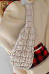 White Marshmallow Quilted Drawstring Decor Sling Bag - Cocoa Yacht Club