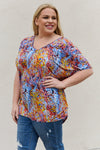 Be Stage Full Size Printed Dolman Flowy Top - Cocoa Yacht Club