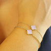 14k Solid Gold Opal Clover Bracelet - Cocoa Yacht Club