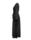 Black Solid Tied Dress