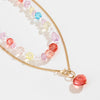 Beaded Double-Layered Heart Pendant Necklace - Cocoa Yacht Club
