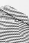 Black Striped Casual Shirred Cuffs Shirt - Cocoa Yacht Club