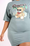 Rich bear printed t shirt dress - Cocoa Yacht Club