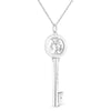 Haus of Brilliance .925 Sterling Silver Diamond Accent Libra Zodiac Key 18" Pendant Necklace