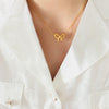 Gold-Plated Titanium Steel Bow Pendant Necklace - Cocoa Yacht Club