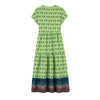 Green Printed Layered Stitching Midi Dress - Cocoa Yacht Club