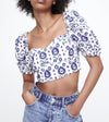 Square Collar Cropped Shirt - Cocoa Yacht Club