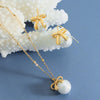 Titanium Steel Bow & Bead Pendant Necklace - Cocoa Yacht Club