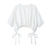White Bowknot Pleated Top - Cocoa Yacht Club