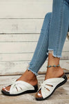 White Leather Lace Up Bow Detail High Platform Sandals - Cocoa Yacht Club