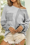 Color Block Boat Neck Blouses with Pockets - Cocoa Yacht Club