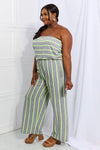 Sew In Love Pop Of Color Full Size Sleeveless Striped Jumpsuit - Cocoa Yacht Club