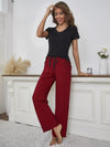 V-Neck Top and Gingham Pants Lounge Set - Cocoa Yacht Club