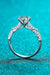 925 Sterling Silver Inlaid Moissanite 6-Prong Ring Cocoa Yacht Club