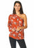 Floral One Shoulder Top in Rust Cocoa Yacht Club