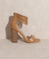 OASIS SOCIETY Blair - Thick Ankle Strap Block Heel Cocoa Yacht Club