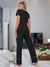 Scoop Neck Top and Elastic Waist Pants Lounge Set Cocoa Yacht Club