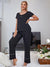 Scoop Neck Top and Elastic Waist Pants Lounge Set Cocoa Yacht Club