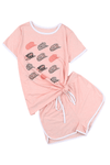 Graphic Tee and Drawstring Shorts Loungewear Set - Cocoa Yacht Club