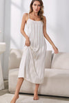 Striped Flounce Sleeve Open Front Robe and Cami Dress Set - Cocoa Yacht Club