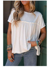 Solid Color Loose Short Sleeved Top - Cocoa Yacht Club